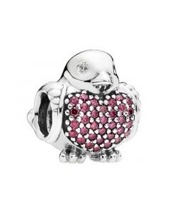 Charms for Pandora Charm Bracelet,Pandora Charms,925 Sterling Silver Charms,Charms for Bracelet,Red Robin Crystal Bird Charm