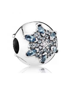 Pandora Charms,Crystallised Snowflake Clip Charm with Blue and Clear Hued Stones,Charms for Pandora Charm Bracelet