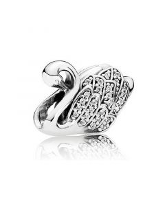 Pandora Charms,Charms for Pandora Charm Bracelet,Charms for Bracelet,925 Sterling Silver Charms,Swan Charm with Clear Cubic Zirconia
