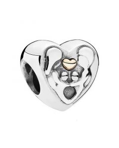 Silhouette of Parents and Children Heart Charm,925 Sterling Silver Charms,Pandora Charms,Charms for Pandora Charm Bracelet