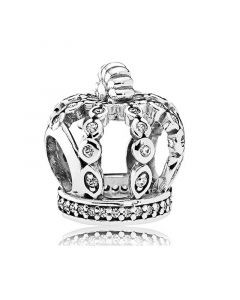 Pandora Charms,Charms for Bracelet,925 Sterling Silver Charms,Charms for Pandora Charm Bracelet,Fairytale Crown Clear CZ Charm