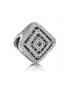 Pandora Charms,Charms for Pandora Charm Bracelet,925 Sterling Silver Charms,Diamond Shapes Geometric Lines Charm with Cubic Zirconia Stones