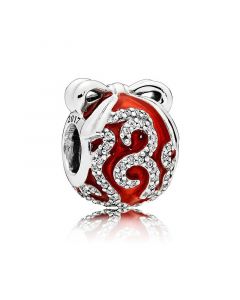 Charms for Pandora Charm Bracelet,Pandora Charms,Charms for Bracelet,Red Enamel Bright Ornament Charm,925 Sterling Silver Charms