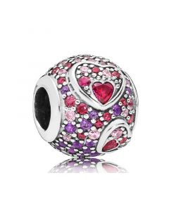 925 Sterling Silver Charms,Pandora Charms,Charms for Pandora Charm Bracelet,Charms for Bracelet,Asymmetric Hearts of Love Charm