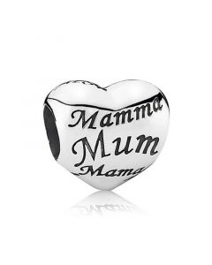 Charms for Pandora Charm Bracelet,Charms for Bracelet,Pandora Charms,Mom In Different Languages Heart Charm,925 Sterling Silver Charms