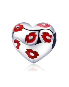 Charms for Pandora Charm Bracelet,925 Sterling Silver Charms,Charms for Bracelet,Kissing Lips Heart Charm,Pandora Charms