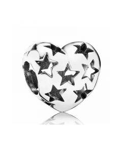 Charms for Pandora Charm Bracelet,Pandora Charms,Openwork Stars Heart Charm,Charms for Bracelet,925 Sterling Silver Charms