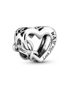 Love You Mom Infinity Heart Charm,Charms for Bracelet,Pandora Charms,Charms for Pandora Charm Bracelet,925 Sterling Silver Charms
