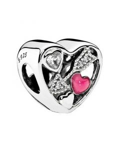 925 Sterling Silver Charms,Charms for Bracelet,Charms for Pandora Charm Bracelet,Arrow of Love Heart Openwork Charm,Pandora Charms