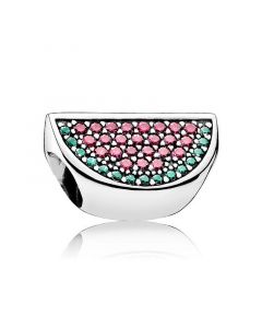 Charms for Bracelet,Charms for Pandora Charm Bracelet,Pave Red and Green Watermelon Charm,925 Sterling Silver Charms,Pandora Charms