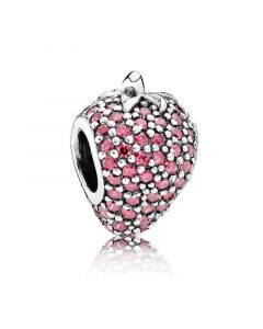 Charms for Bracelet,Pandora Charms,Red CZ Paved Strawberry Charm,Charms for Pandora Charm Bracelet,925 Sterling Silver Charms