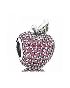 Red Pave CZ Apple Charm,Pandora Charms,Charms for Pandora Charm Bracelet,925 Sterling Silver Charms,Charms for Bracelet