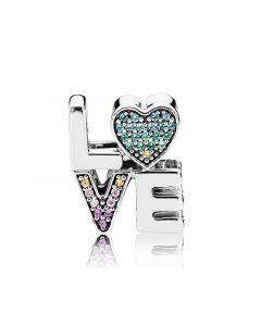 Multi-Color Love Charm,Pandora Charms,Charms for Pandora Charm Bracelet,Charms for Bracelet,925 Sterling Silver Charms