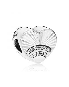 Charms for Bracelet,Pandora Charms,Charms for Pandora Charm Bracelet,925 Sterling Silver Charms,Fan of Love Clear CZ Charm