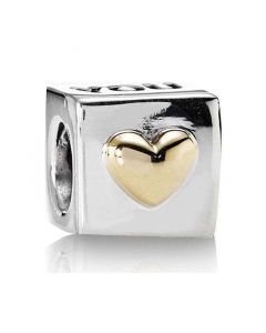 I LOVE YOU Heart Cube Charm,Charms for Bracelet,Pandora Charms,Charms for Pandora Charm Bracelet,925 Sterling Silver Charms