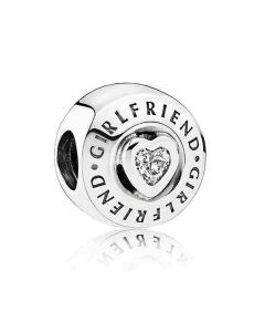 Pandora Charms,Charms for Pandora Charm Bracelet,Charms for Bracelet,Girlfriend Love Heart CZ Charm,925 Sterling Silver Charms