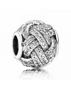 925 Sterling Silver Charms,Sparkling Love Knot Charm,Charms for Bracelet,Pandora Charms,Charms for Pandora Charm Bracelet