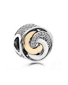 Pandora Charms,925 Sterling Silver Charms,Interlinked Circles Pave-set Clear Cubic Zirconia Charm,Charms for Pandora Charm Bracelet