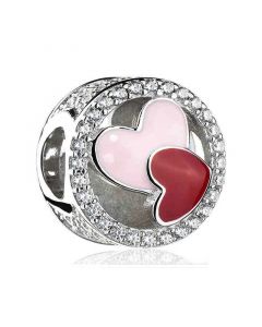 Pandora Charms,925 Sterling Silver Charms,Charms for Pandora Charm Bracelet,Openwork Pink Heart Charm,Charms for Bracelet
