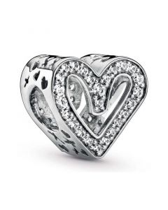Pandora Charms,Charms for Pandora Charm Bracelet,Charms for Bracelet,Sparkling Freehand Heart Charm,925 Sterling Silver Charms