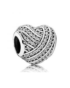 925 Sterling Silver Charms,Love Lines Pave CZ Heart Charm,Pandora Charms,Charms for Bracelet,Charms for Pandora Charm Bracelet