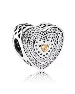 Layed CZ Hearts Charm,925 Sterling Silver Charms,Pandora Charms,Charms for Pandora Charm Bracelet,Charms for Bracelet