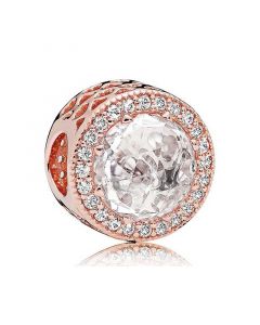 925 Sterling Silver Charms,Pandora Charms,Rose Clear CZ Radiant Hearts Charm,Charms for Pandora Charm Bracelet,Charms for Bracelet