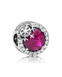 925 Sterling Silver Charms,Pandora Charms,Dazzling Snowflake Twilight Pink Crystals & Clear CZ Charm,Charms for Pandora Charm Bracelet