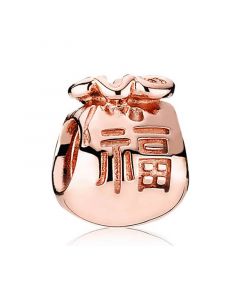 925 Sterling Silver Charms,Pandora Charms,Rose Gold Chinese Luck Money Bag Charm,Charms for Pandora Charm Bracelet,Charms for Bracelet
