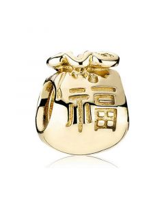 Pandora Charms,925 Sterling Silver Charms,Gold Plated Chinese Luck Money Bag Charm,Charms for Pandora Charm Bracelet,Charms for Bracelet