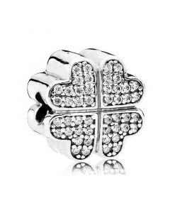 925 Sterling Silver Charms,Pandora Charms,Charms for Pandora Charm Bracelet,Petals of Love Clip Charm with Clear Zirconia