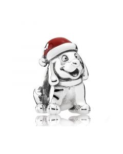 925 Sterling Silver Charms,Charms for Pandora Charm Bracelet,Christmas Puppy Charm,Pandora Charms,Charms for Bracelet