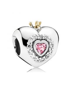 Pandora Charms,925 Sterling Silver Charms,Princess Pink Heart Clear CZ Charm,Charms for Bracelet,Charms for Pandora Charm Bracelet