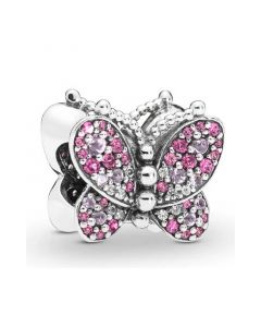 925 Sterling Silver Charms,Dazzling Pink Butterfly Charm,Charms for Bracelet,Pandora Charms,Charms for Pandora Charm Bracelet