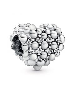 Beaded Sparkling Heart Charm,Pandora Charms,925 Sterling Silver Charms,Charms for Pandora Charm Bracelet,Charms for Bracelet