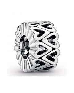 925 Sterling Silver Charms,Pandora Charms,Charms for Bracelet,Openwork Freehand Heart Spacer Charm,Charms for Pandora Charm Bracelet