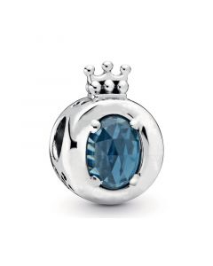 Blue Sparkling Crown O Charm,Pandora Charms,925 Sterling Silver Charms,Charms for Bracelet,Charms for Pandora Charm Bracelet