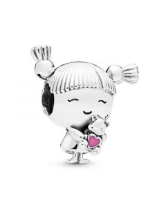 Girl With Pigtails Charm,Charms for Pandora Charm Bracelet,925 Sterling Silver Charms,Pandora Charms,Charms for Bracelet