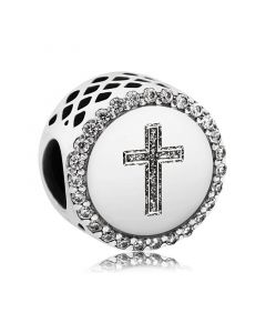 Faith Cross Charm,Charms for Bracelet,Pandora Charms,925 Sterling Silver Charms,For Pandora Charm Bracelet,Charms for Pandora Charm Bracelet