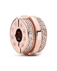 Charms for Pandora Charm Bracelet,Charms for Bracelet,Rose Sparkling Pave Lines Charm Clip,925 Sterling Silver Charms,Pandora Charms