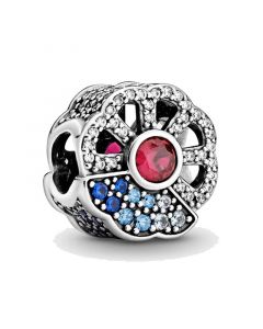 Charms for Bracelet,Pandora Charms,Blue & Pink Fan Charm,Charms for Pandora Charm Bracelet,925 Sterling Silver Charms