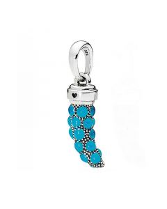 Pandora Charms,Turquoise Amulet Italian Horn Pendant Charm,925 Sterling Silver Charms,Charms for Pandora Charm Bracelet,Charms for Bracelet