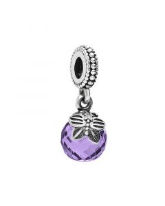 Butterfly Purple CZ Pendant Charm,Charms for Bracelet,Charms for Pandora Charm Bracelet,Pandora Charms,925 Sterling Silver Charms