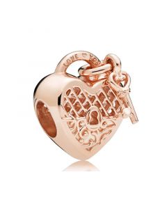 Charms for Bracelet,Pandora Charms,Rose Love You Heart Padlock Charm,Charms for Pandora Charm Bracelet,925 Sterling Silver Charms