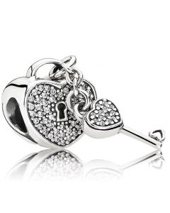 Charms for Bracelet,925 Sterling Silver Charms,Lock of Heart with Clear CZ Charm,Pandora Charms,Charms for Pandora Charm Bracelet