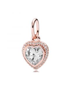 Pandora Charms,925 Sterling Silver Charms,Charms for Pandora Charm Bracelet,Rose Love Heart Clear CZ Pendant Charm,Charms for Bracelet