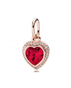 Charms for Pandora Charm Bracelet,Pandora Charms,Rose Love Heart Red CZ Pendant Charm,Charms for Bracelet,925 Sterling Silver Charms