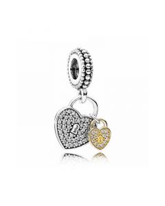 Charms for Bracelet,925 Sterling Silver Charms,Pandora Charms,Two Tone Love Locks Pendant Charm,Charms for Pandora Charm Bracelet