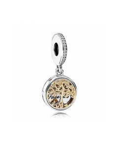 Charms for Bracelet,Family Roots Golden Clear CZ Dangle,Charms for Pandora Charm Bracelet,Pandora Charms,925 Sterling Silver Charms