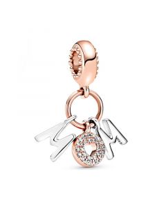 925 Sterling Silver Charms,Rose Mom Letters Dangle Charm,Charms for Pandora Charm Bracelet,Pandora Charms,Charms for Bracelet